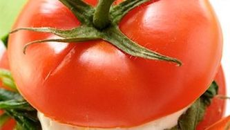 Grilled stuffed plum tomatoes