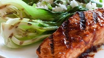 Hoisin salmon and pilaf