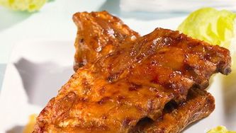 Gooey glazed beef ribs