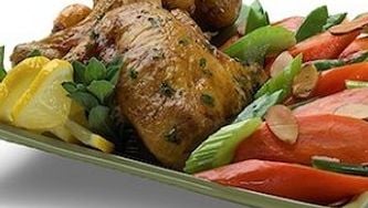 Garden-herbed chicken thighs