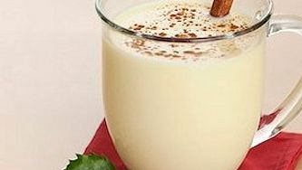 Warmed spiced eggnog