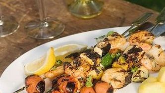 Mediterranean barbecued zucchini with garden salsa