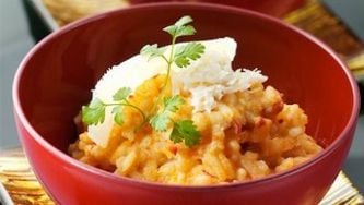 Shortcut salmon risotto