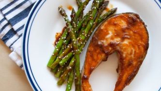 Ginger-sesame asparagus