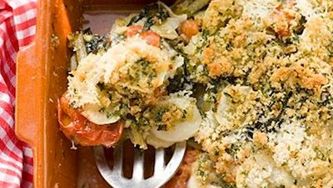 Layered fall vegetable gratin