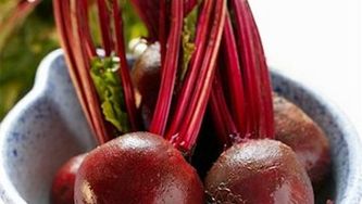 Baby greens and beet salad with chutney dressing