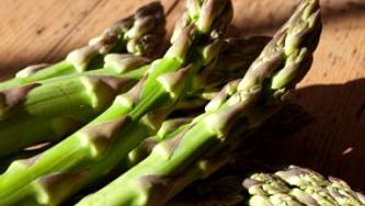 Asparagus and smoked salmon salad with chive vinaigrette