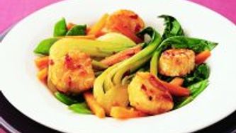 Teriyaki scallop stir-fry