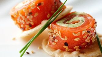 Avocado and salmon rolls