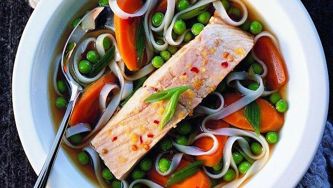 Salmon noodle bowl