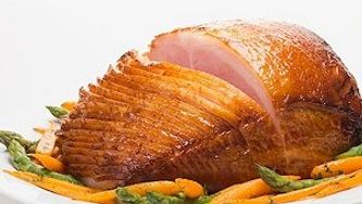 Salsa-glazed roast pork and squash purée