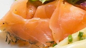 Smoked salmon and apple timbales