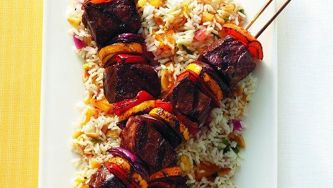 Balsamic-glazed steak kebabs