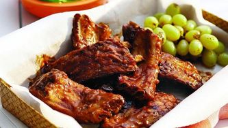 Barbecued "onion soup" ribs