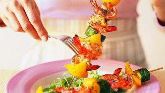Dill & lime shrimp kebabs