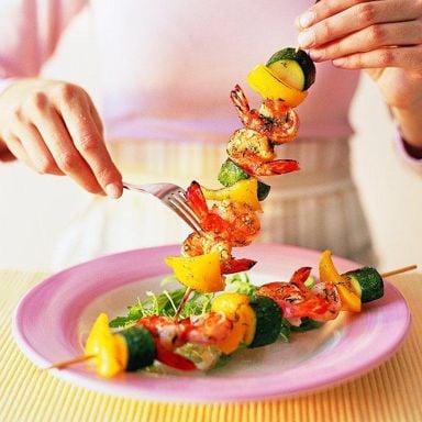 Dill & lime shrimp kebabs