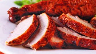 Rosemary roast chicken with maple-mustard sauce