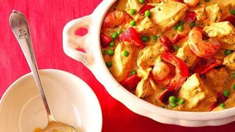 Creamy seafood-rice medley