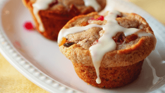 Cranberry-bran muffins and loaf