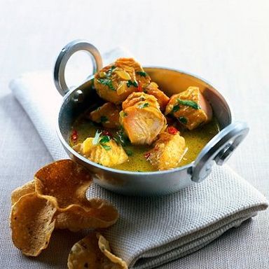 Curried catfish with coriander cream