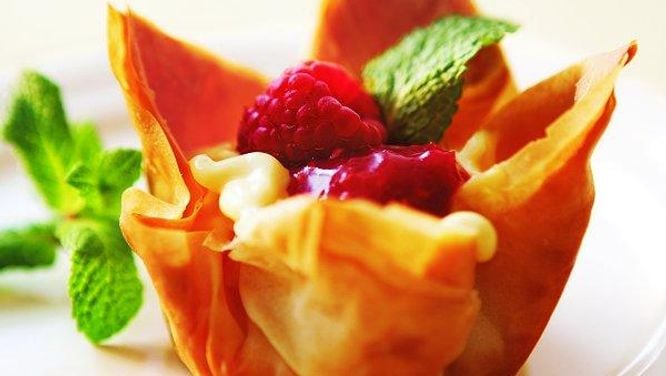 Rhubarb custard cups