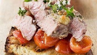 BBQ steak with chili-garlic aioli