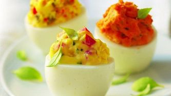 Tuscan-style devilled eggs