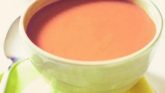 Chilled cantaloupe & strawberry soup