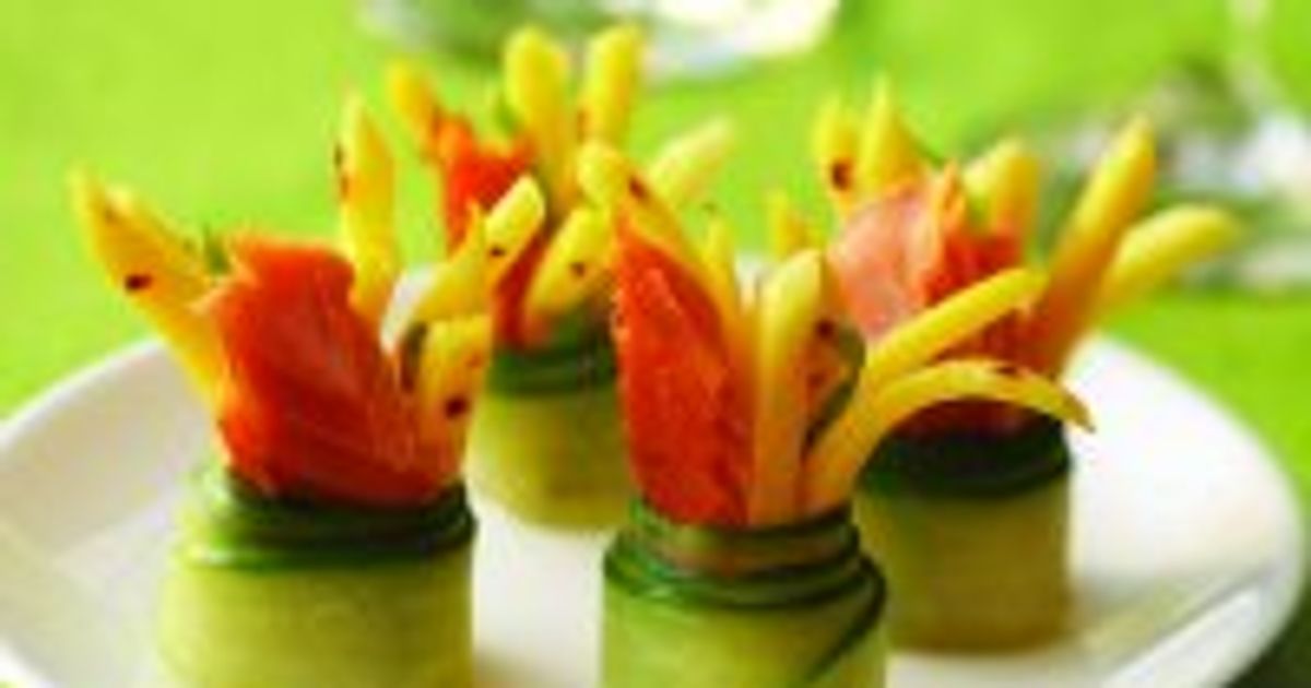Cucumber rolls with smoked trout and mango - Chatelaine