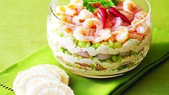 Layered teriyaki shrimp dip