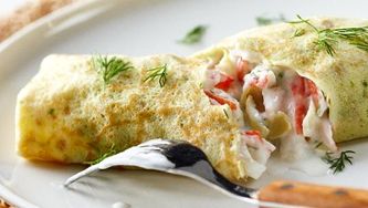 Crab and artichoke crepes