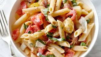 Farfalle with Harvest Tomatoes and Brie