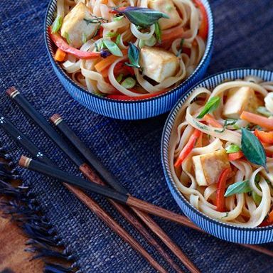 Thai Basil Noodles with Tofu