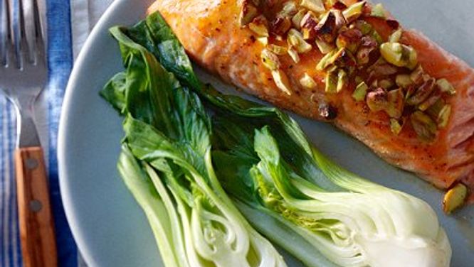 Pistachio-crusted salmon