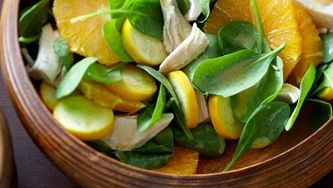 Citrus, chicken and spinach toss