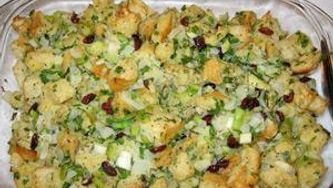 Focaccia cranberry stuffing bake