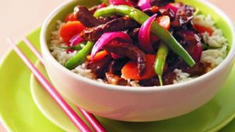 Curried roast beef with coconut gravy