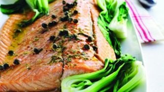 Salmon with lemon-tarragon vinaigrette