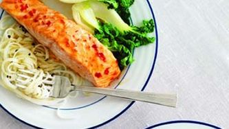 Asian salmon with bok choy