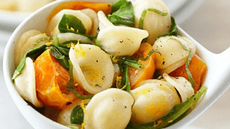 Orecchiette with herbed garlic tomatoes