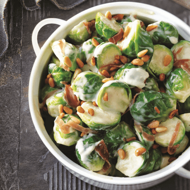 Brussels sprouts in parmesan cream