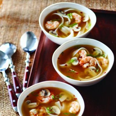 Hot-and-sour shrimp soup