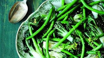 Sesame green beans and bok choy