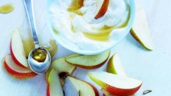 Pears with sweet-masala yogurt