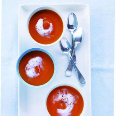 Sweet-potato soup with scented-foam swirl