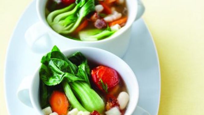 Spring-vegetable minestrone