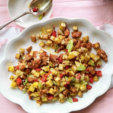 Roasted Potato, Pepper And Chorizo Hash