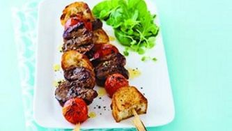 Grilled-steak skewers