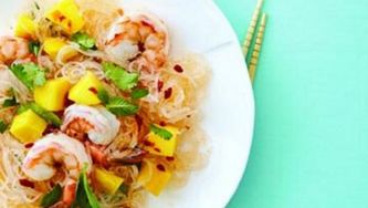 Shrimp and mango noodle salad