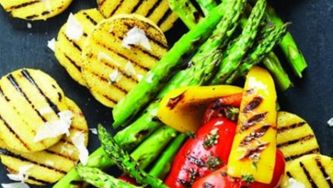 Sweet peppers with garlic-herb oil